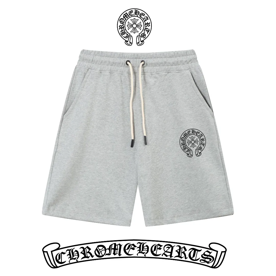 P230 top version, different currencies) ✨ Chrome hearts/Chrome hearts SS show style Slim-fitting lines simple printed letter Logo trendy shorts for men and women Compatible with all body types Black and white drawstring design on the waist elastic band Customized drawstring pockets with diagonal pocket design on both sides There is also a small pocket on the back Color: black gray Size S-XL